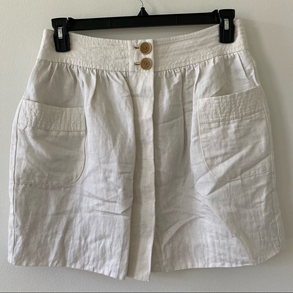 J Crew Factory Women’s Cream Linen Blend Skirt GUC